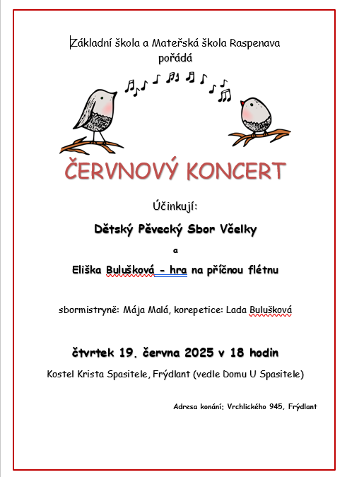 Červnovný koncert pěveckého sboru Včelky